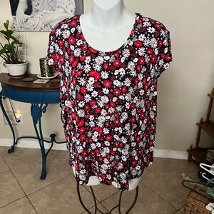 Nue Options Red White & Blue Floral Top - XL